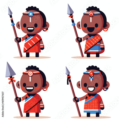 Maasai warrior with spear and smile