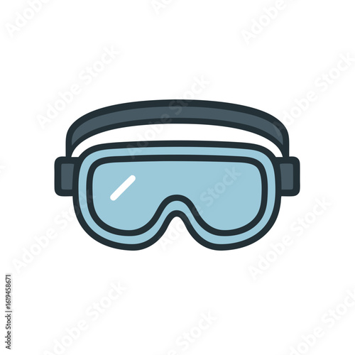 Diving goggles on white background for scuba snorkeling