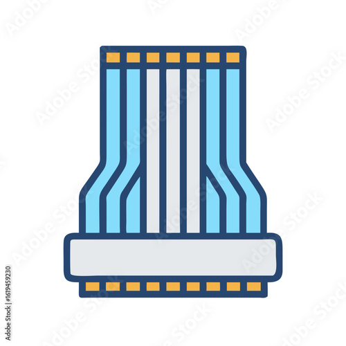 Flat illustration of flex cable on black background