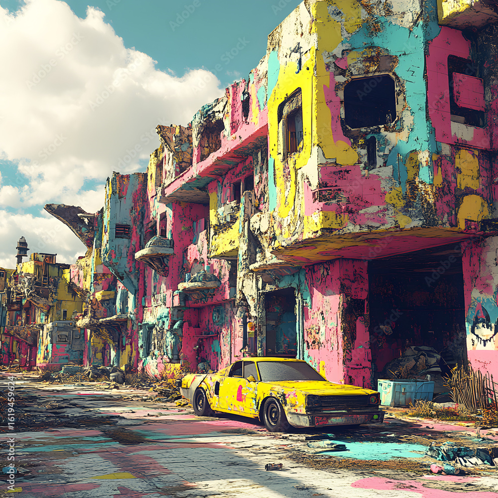 Obraz premium Sci-Fi Slum Architecture