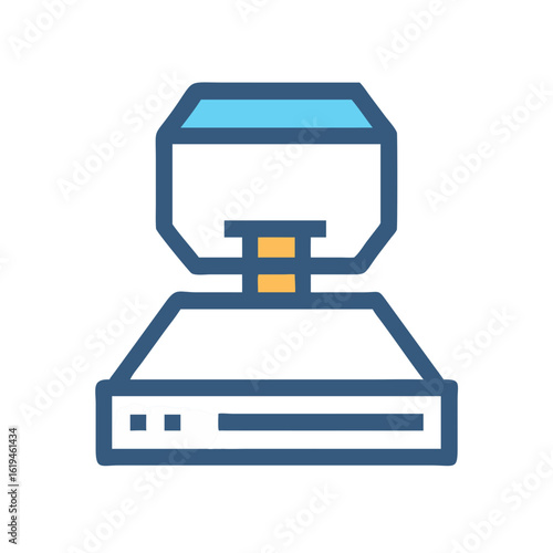 Stylized Icon of a Coffee Maker Isolated on Black
