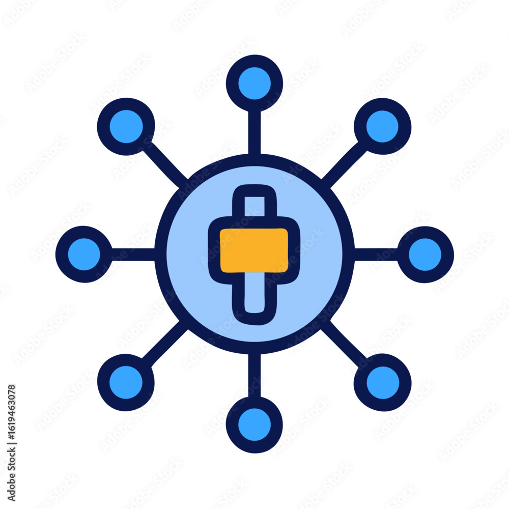 Network Icon Representing Connections in a Flat Style Network Icon Representing Connections in a Flat Style