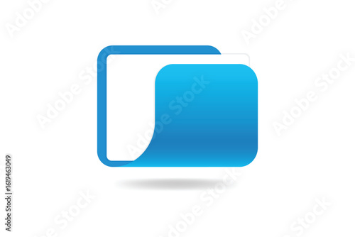 3d blue folder icon isolated on white background. Document symbol. 3d file icon. Binder sign modern, simple, vector, icon for website design, mobile app, Vector Illustration