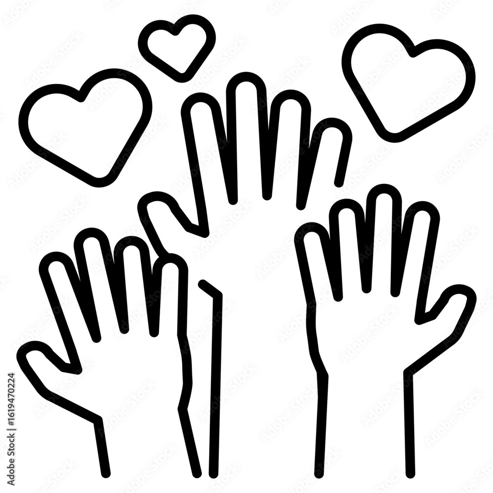 Obraz premium Volunteering Line Icon