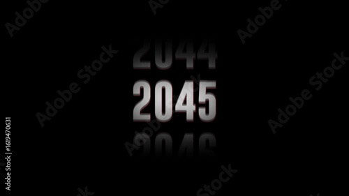 Year Scrolling Timeline Animation from 2020 to 2050 Futuristic Countdown Date Roller, Seamless Looping Motion Graphic Background for Events, History, Technology, New Year and Business Videos in 4K