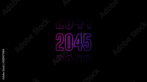 Year Scrolling Timeline Animation from 2020 to 2050 Futuristic Countdown Date Roller, Seamless Looping Motion Graphic Background for Events, History, Technology, New Year and Business Videos in 4K
