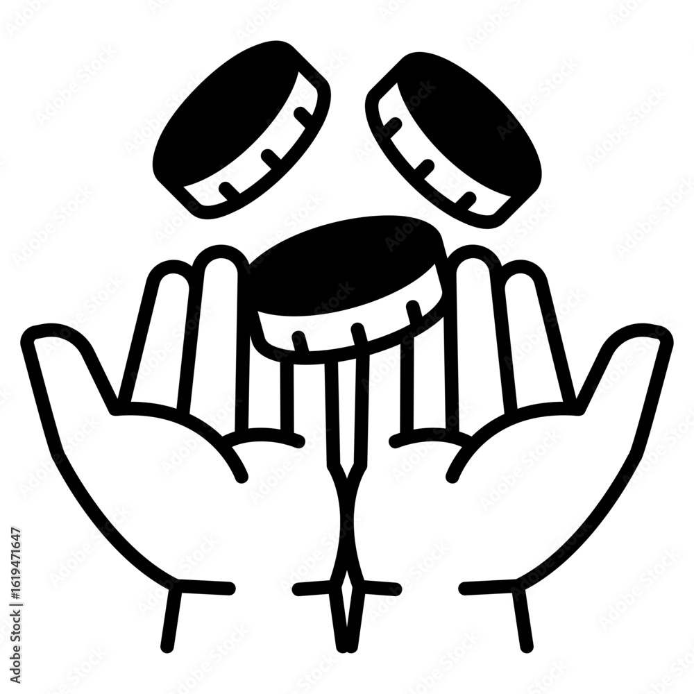 Fotografie Almsgiving Black Fill Icon