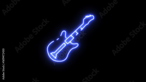 Photography Electric dreams glow as a neon guitar rocks the night embodying music s vibrant