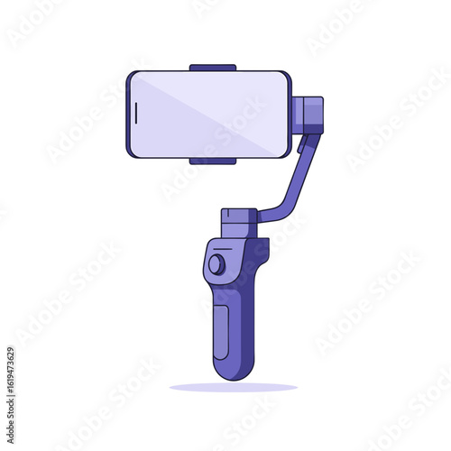 Purple smartphone gimbal stabilizer with adjustable features  