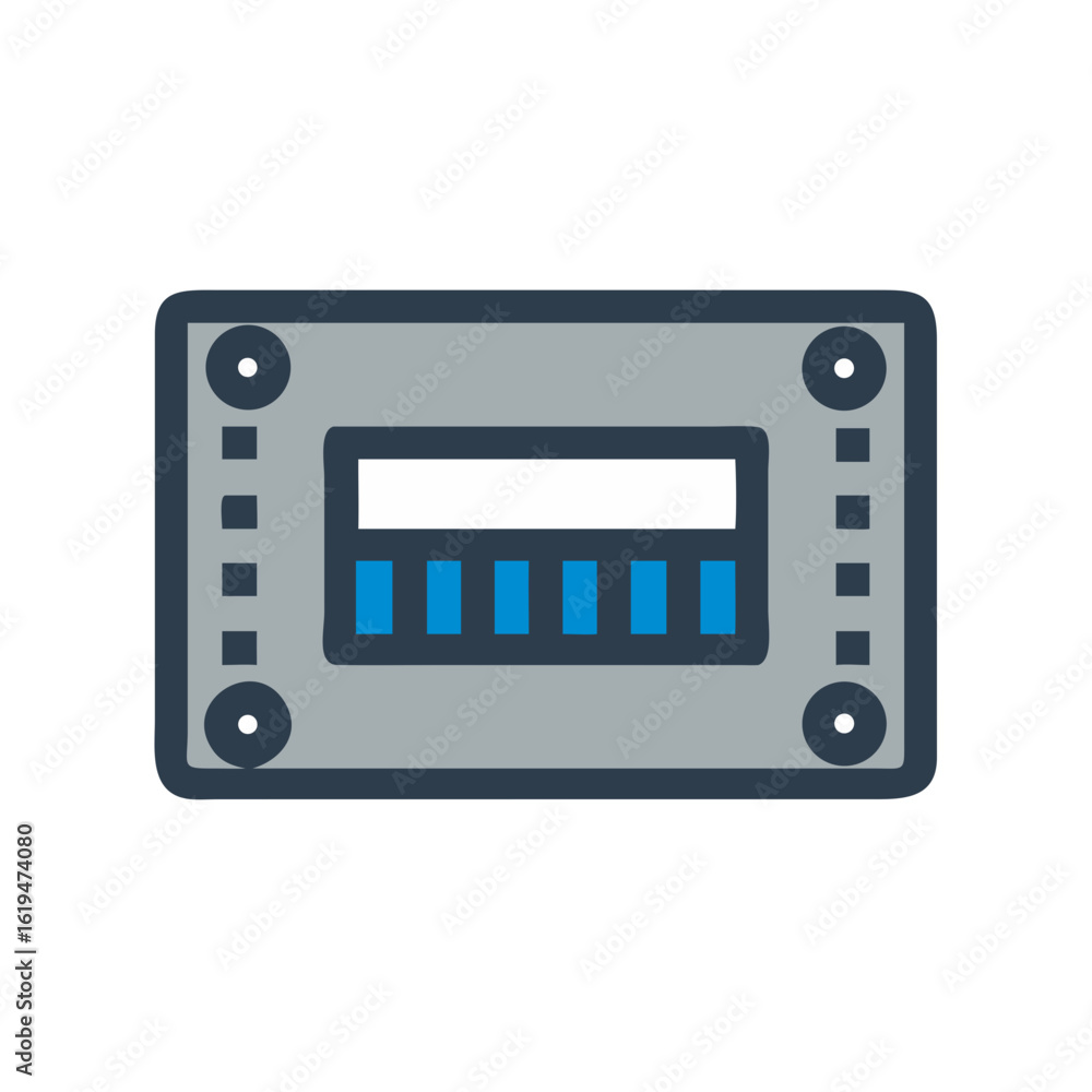 Fototapeta premium Flat design graphic of audio level meter on black