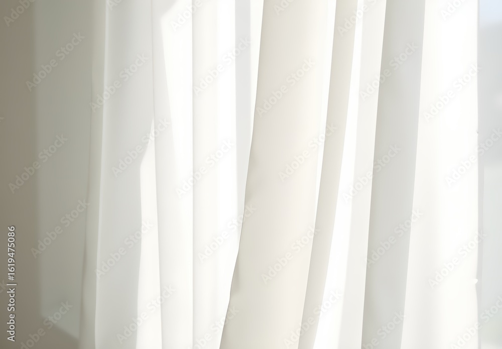 Obraz premium Soft White Drapes Filtering Natural Light