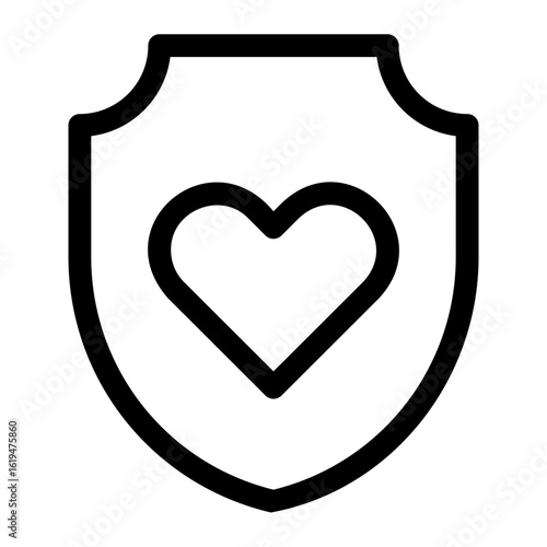 Charity Protection Thin Line Icon