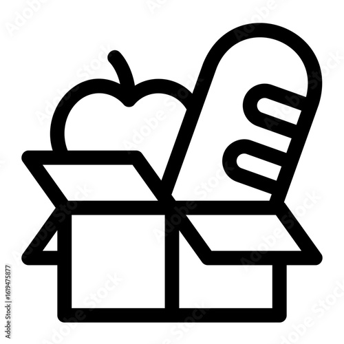 Food Donation Thin Line Icon