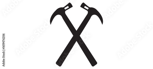 Hammer Cross Logo Design Vector On White Background Template.