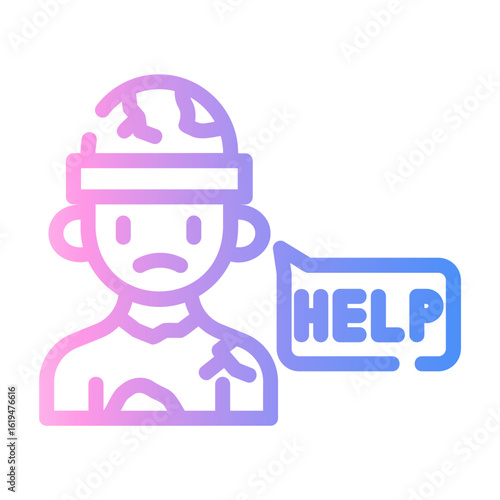 help Line Gradient Icon