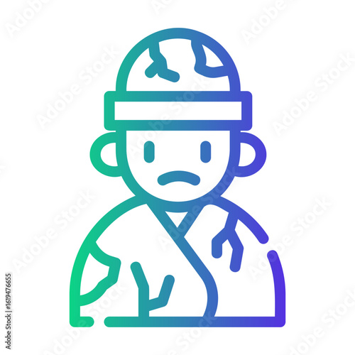 refugee Line Gradient Icon