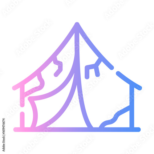 tent Line Gradient Icon