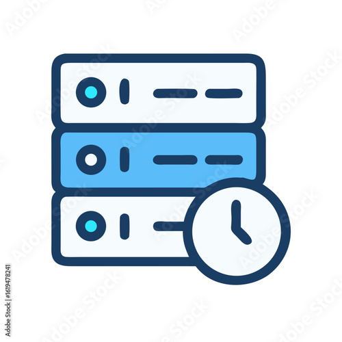 Server backup schedule notification with clock graphic element