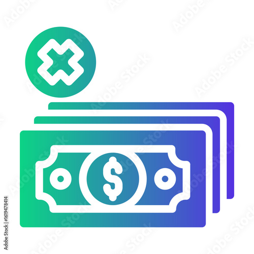 no money Gradient icon