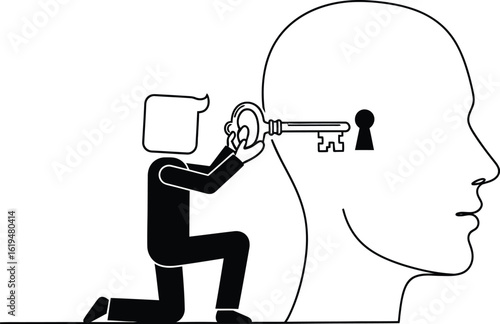 Unlocking mind key solution success idea insight thinking knowledge