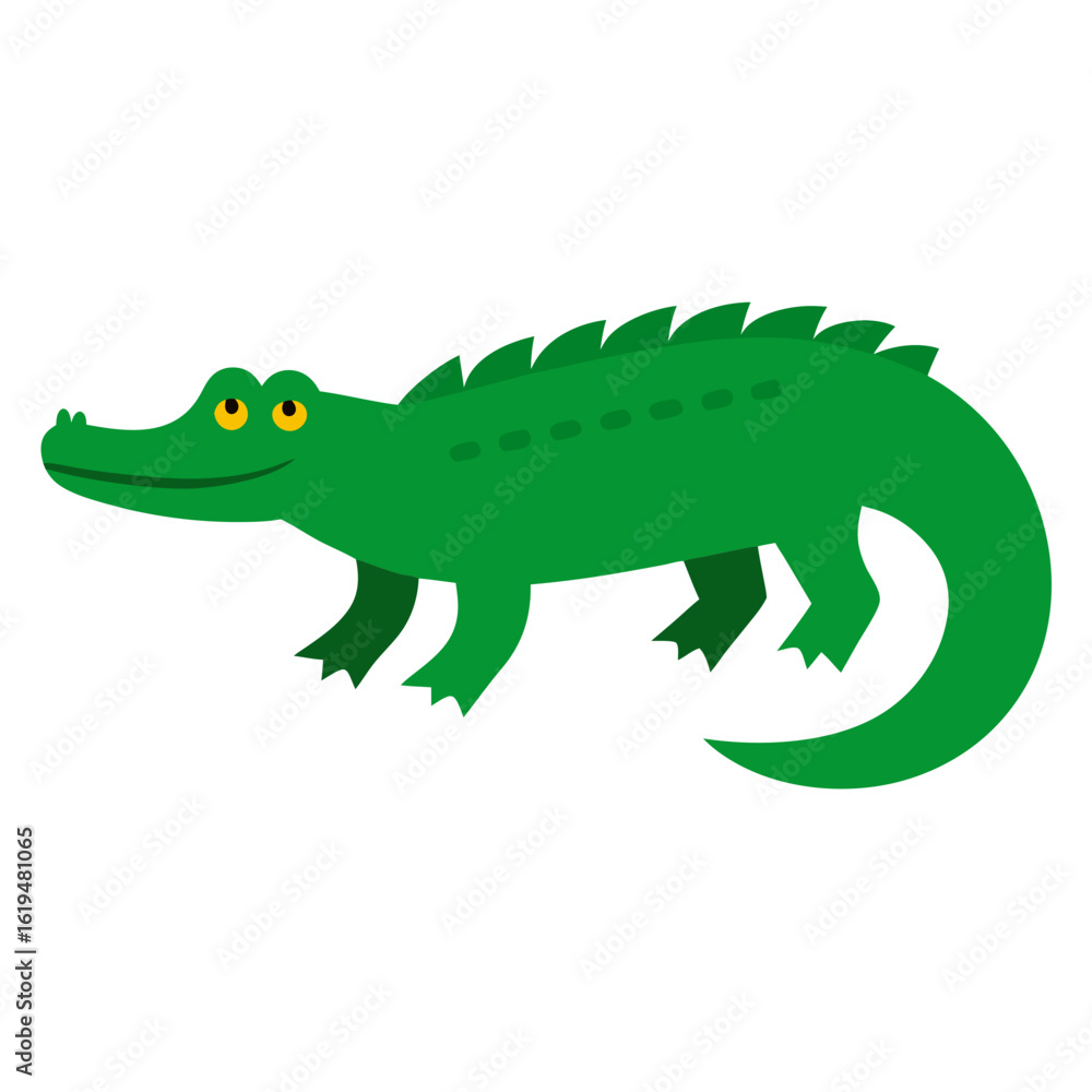 Obraz premium cartoon crocodile isolated on white