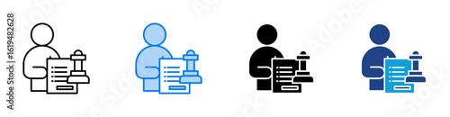 Authority icon set multiple style collection