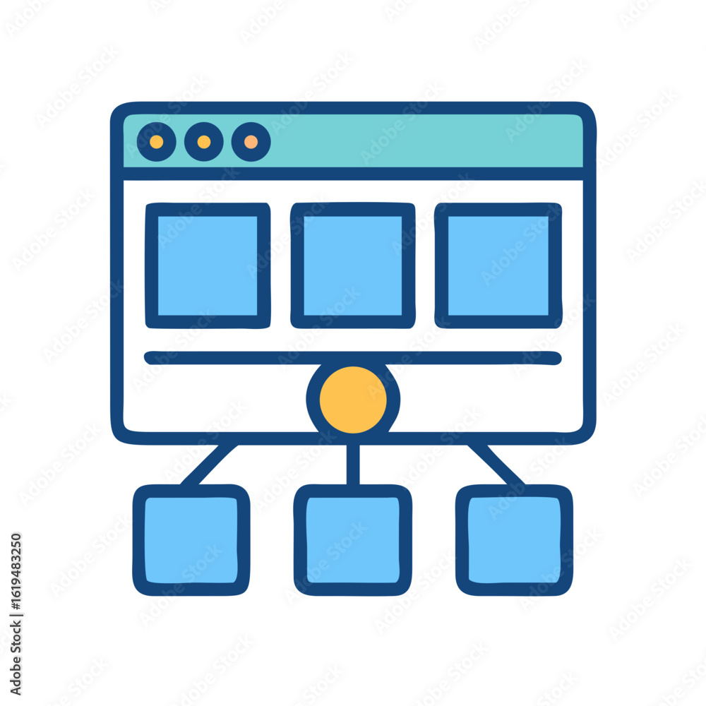 Website structure diagram showing hierarchy and linking of pages Website structure diagram showing hierarchy and linking of pages