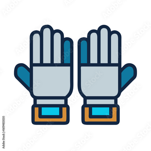Illustration of industrial gloves, work gloves, and safety gloves
