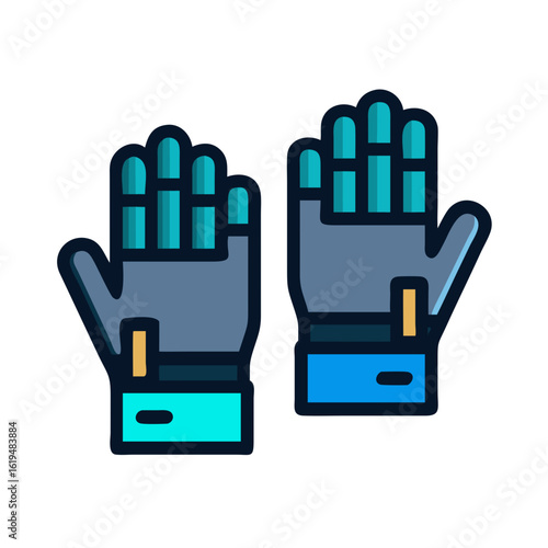 Robotic hands gloves modern technology vector illustration on black
