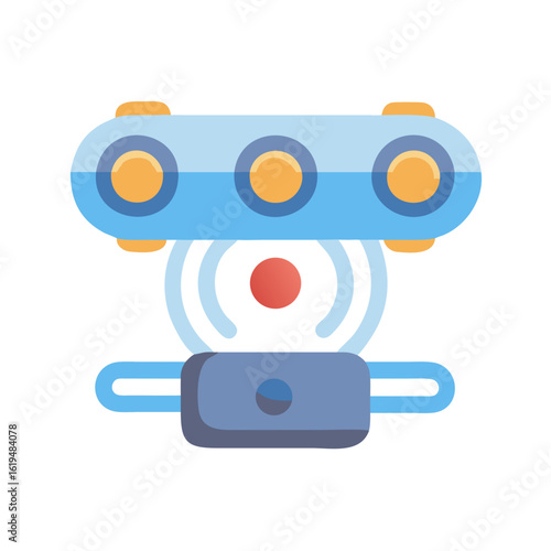 Stylized flat vector image of remote sensing equipment
