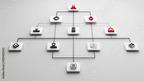 Structure diagram showing hierarchy on a gray background. For presentations use
