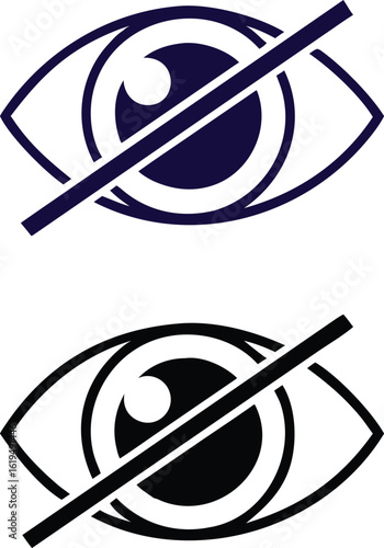 Blindness Icons. Vector Illustration. Totally Blind, Human Eye. Disease, Medicine. Disability Concept
