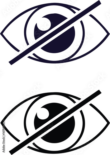 Blindness Icons. Vector Illustration. Totally Blind, Human Eye. Disease, Medicine. Disability Concept
