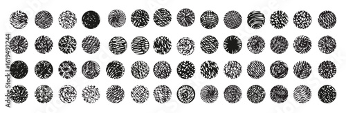 Textured Circles Backgrounds with Hatching