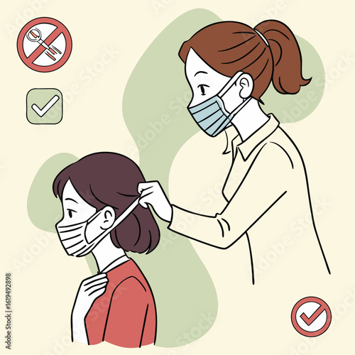 Mask-wearing dos and don’ts vector generated by ai