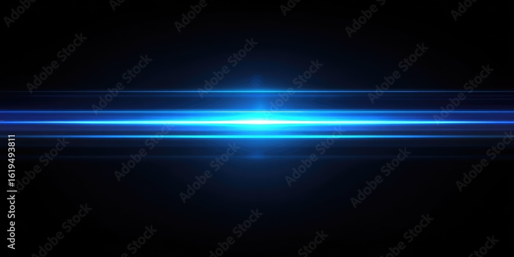 Obraz premium Bright blue light streaks across black