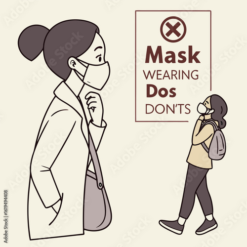 Mask-wearing dos and don’ts vector generated by ai