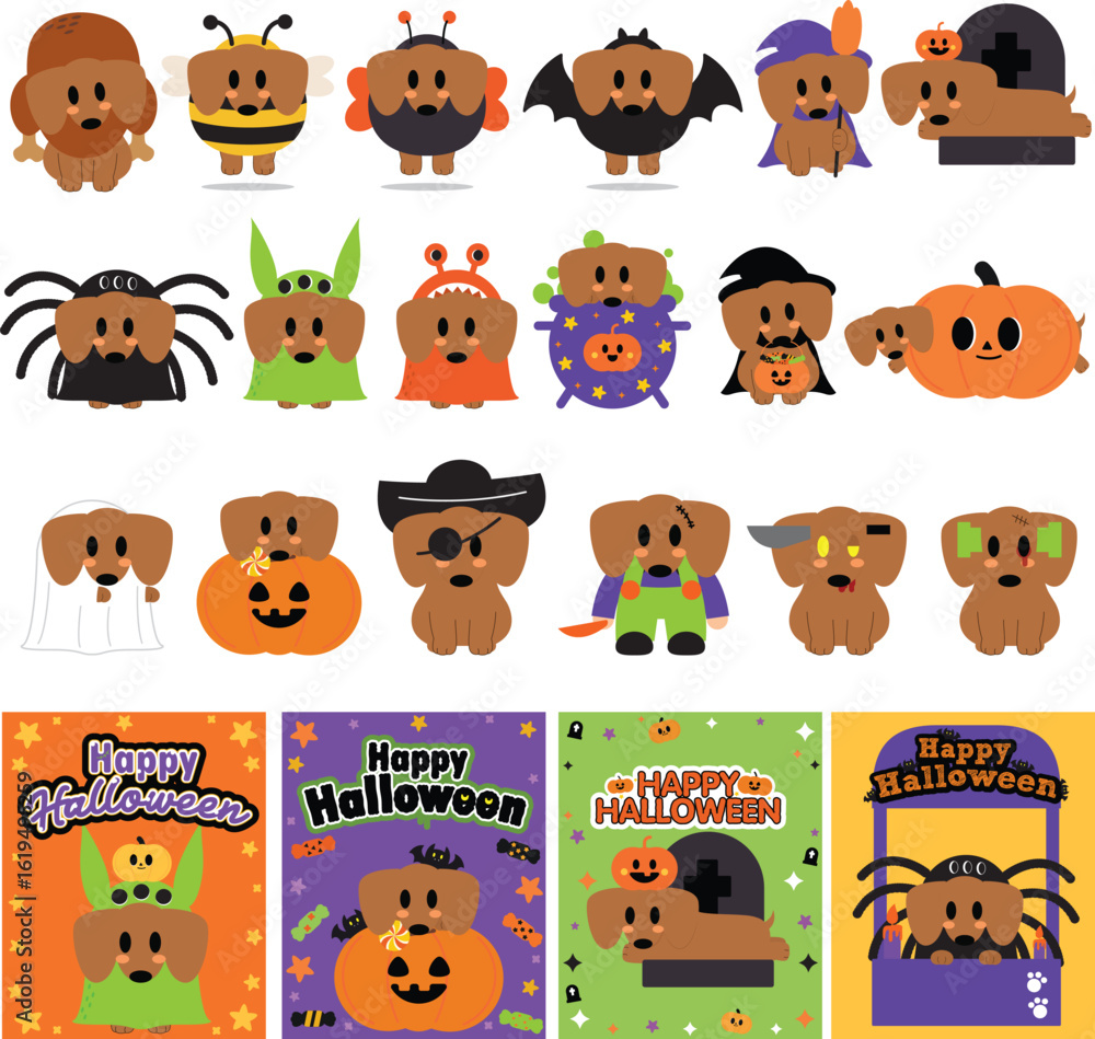 Fototapeta premium Dachshund Halloween Dog Costumes