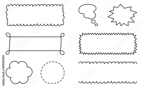 かわいい手書きフレーム枠と罫線の素材セット