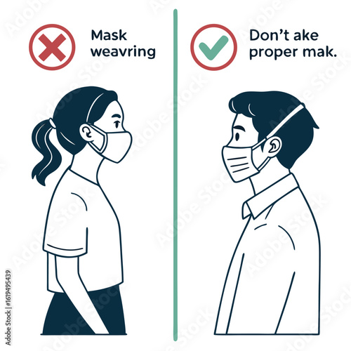 Mask-wearing dos and don’ts vector generated by ai