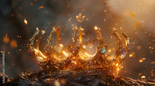 Crownsmith forging glowing royal crown with magic
