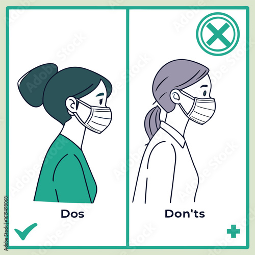 Mask-wearing dos and don’ts vector generated by ai