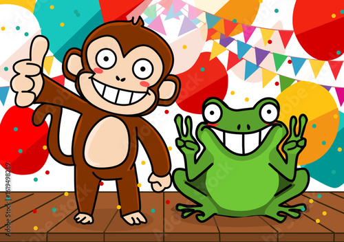 Two friends at a party
