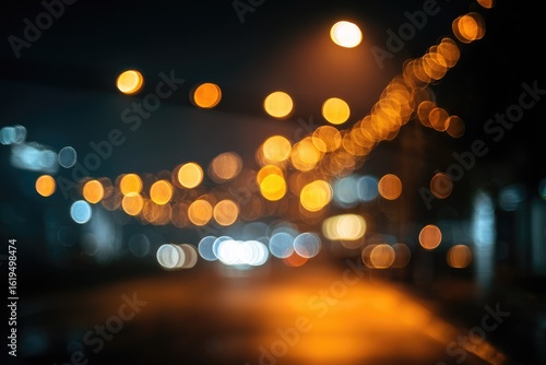 Wallpaper Mural Blurred night cityscape with bokeh lights Torontodigital.ca