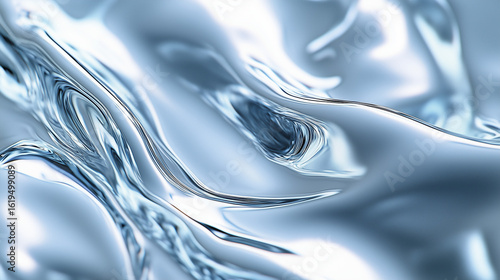 光沢のある流れる水銀または液体金属の抽象テクスチャ