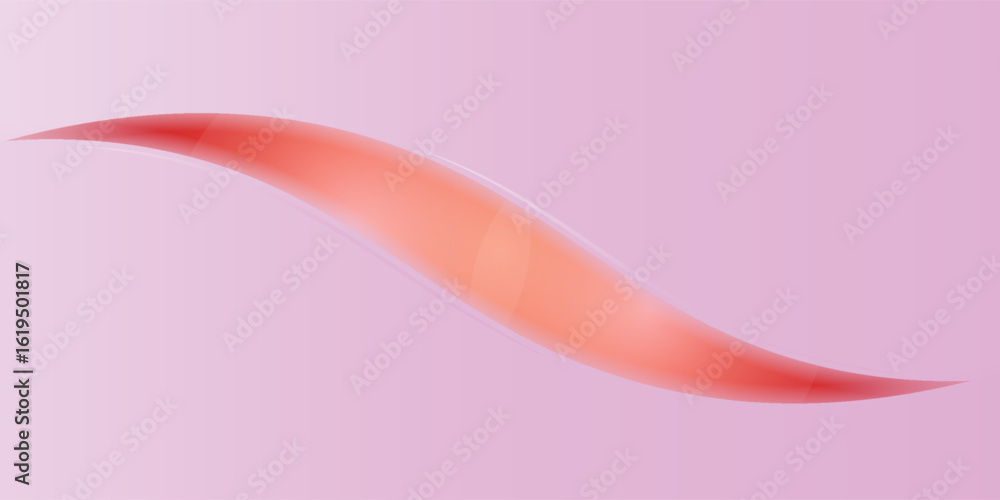 Fototapeta premium Elegant abstract design featuring a red-orange gradient wave over a soft pink background. Ideal for modern branding, cosmetic themes, digital art, or promotional materials.