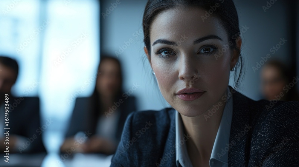 Fototapeta premium Portrait of a Confident Businesswoman in a Meeting