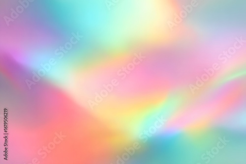 Holographic rainbow pastel-colored background. Abstract holographic texture for banner, poster, or cover design. Soft,