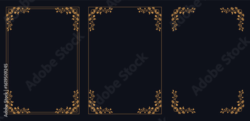 Corner frame, Set of vintage frames, Decorative wedding frames, antique museum picture borders