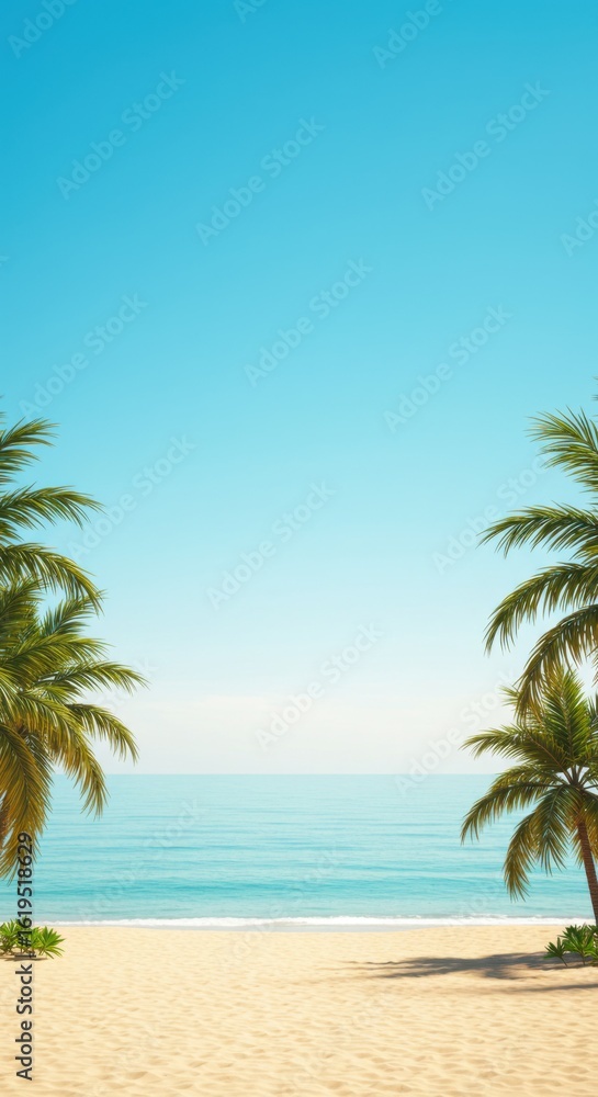 Fototapeta premium Tropical beach scene sunlight